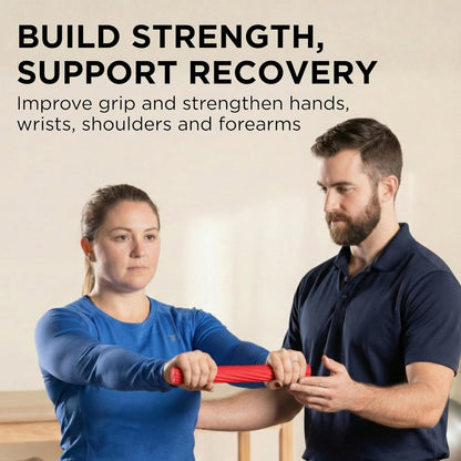 Flexbar Resistance Bar, Light, Red Flex Therapy Bar for Physical Therapy, Wrist & Forearm Exercise Equipment, Non Slip Grip, Compact Design