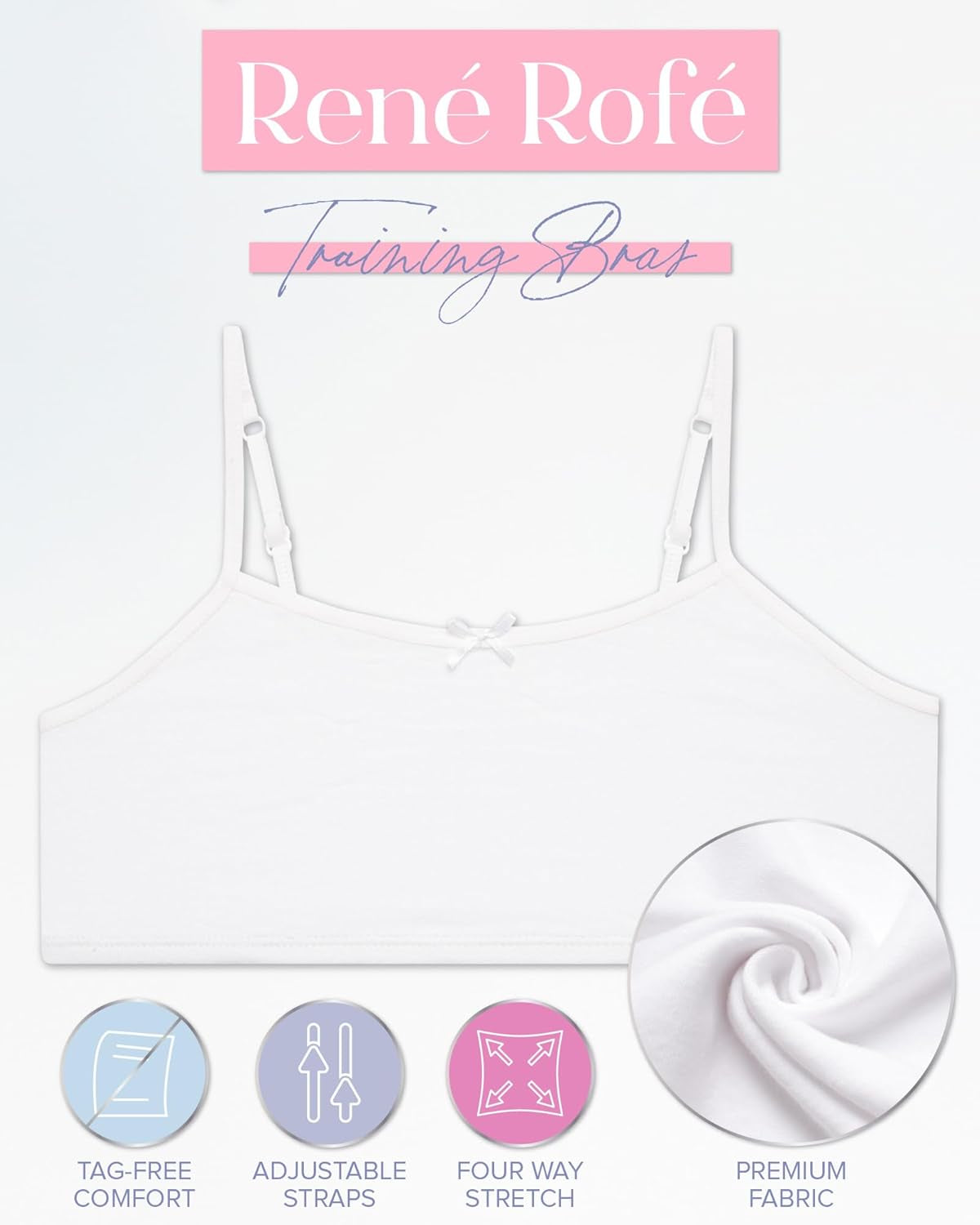 Girls Training Bras - 10 Pack Soft Cotton Cami Training Bras for Girls, Tag Free Comfortable Everyday Girls Bras