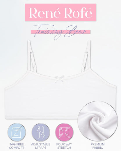 Girls Training Bras - 10 Pack Soft Cotton Cami Training Bras for Girls, Tag Free Comfortable Everyday Girls Bras