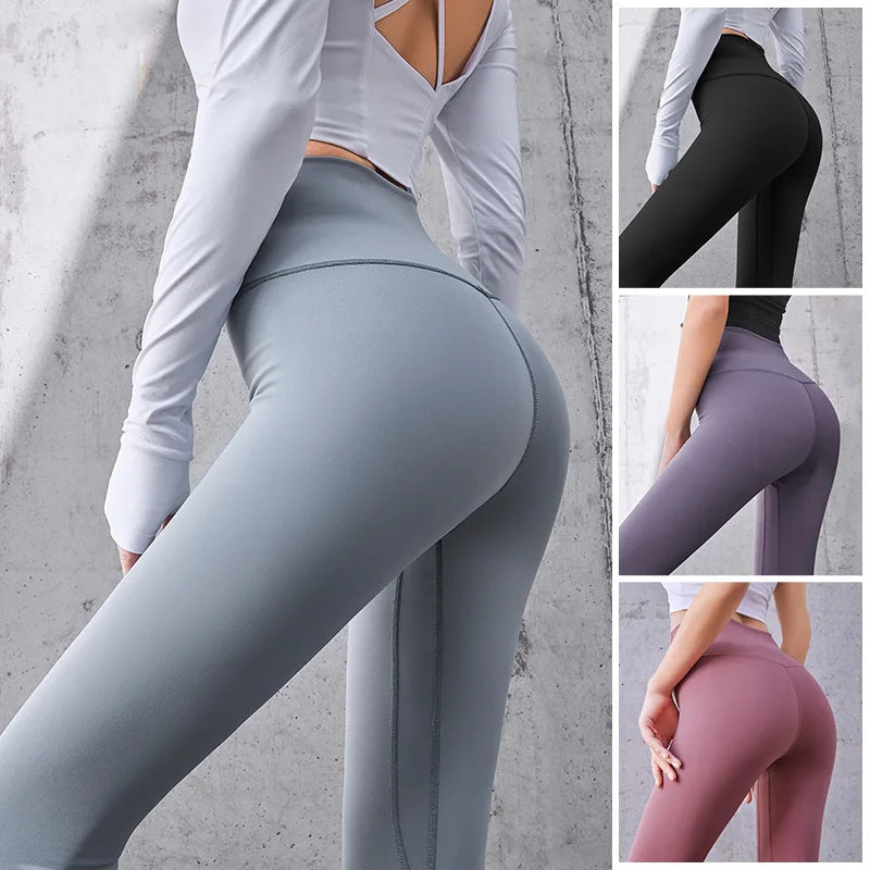 Ribbed Yoga Pants High Waisted Gym_Eggings Sport Women Fitness Seamlessfemale Legging Tummy Control Runningtraining Tights
