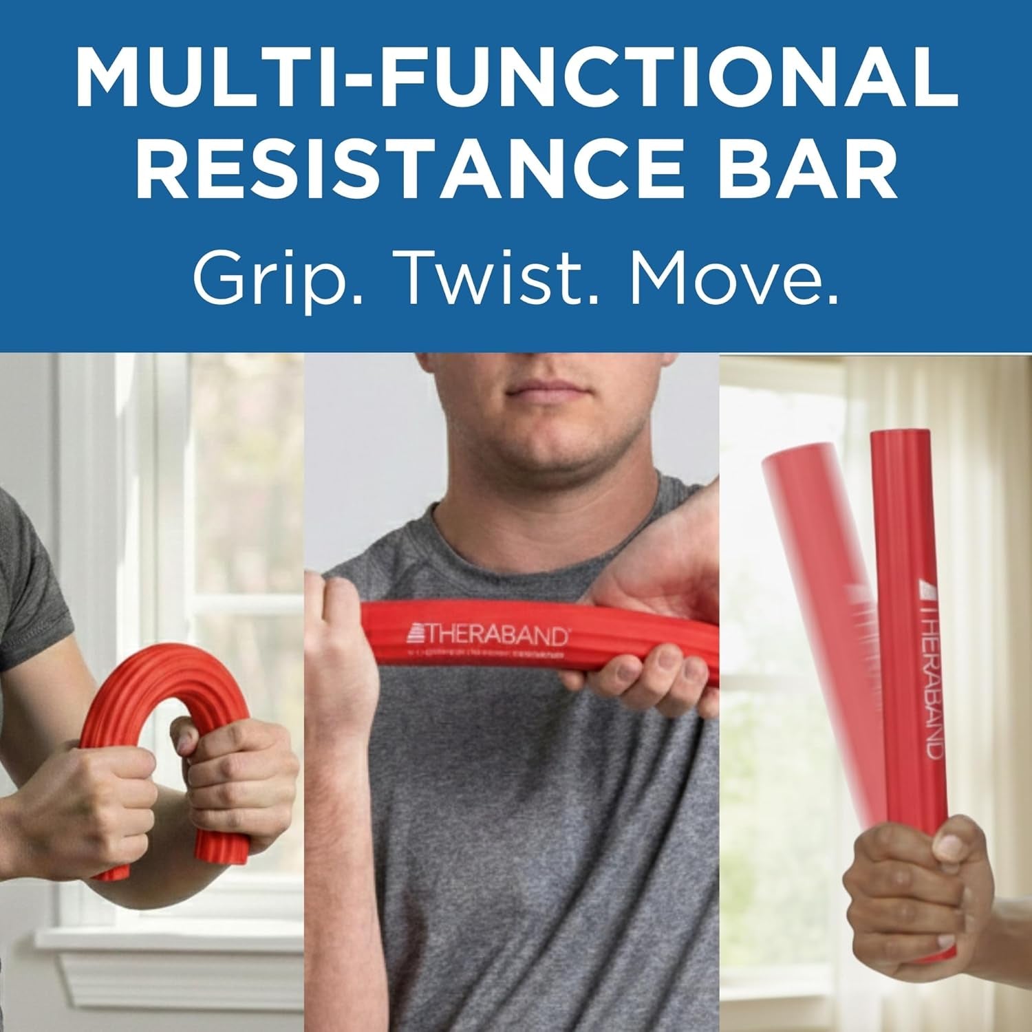Flexbar Resistance Bar, Light, Red Flex Therapy Bar for Physical Therapy, Wrist & Forearm Exercise Equipment, Non Slip Grip, Compact Design