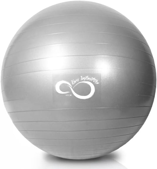 Exercise Ball (55Cm-95Cm) Extra Thick Professional Grade Balance & Stability Ball- anti Burst Tested Supports 2200Lbs- Includes Hand Pump & Workout Guide Access