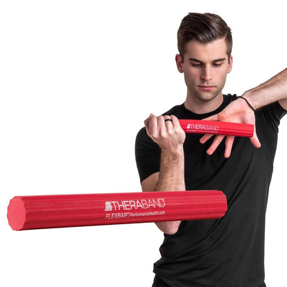 Flexbar Resistance Bar, Light, Red Flex Therapy Bar for Physical Therapy, Wrist & Forearm Exercise Equipment, Non Slip Grip, Compact Design